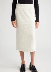 Vince Smocked Cotton Blend Midi Skirt