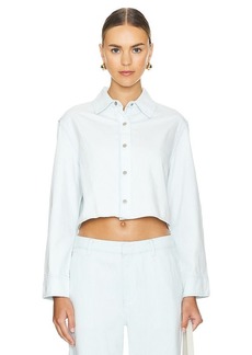 Vince Spring Twill Cropped Shirt