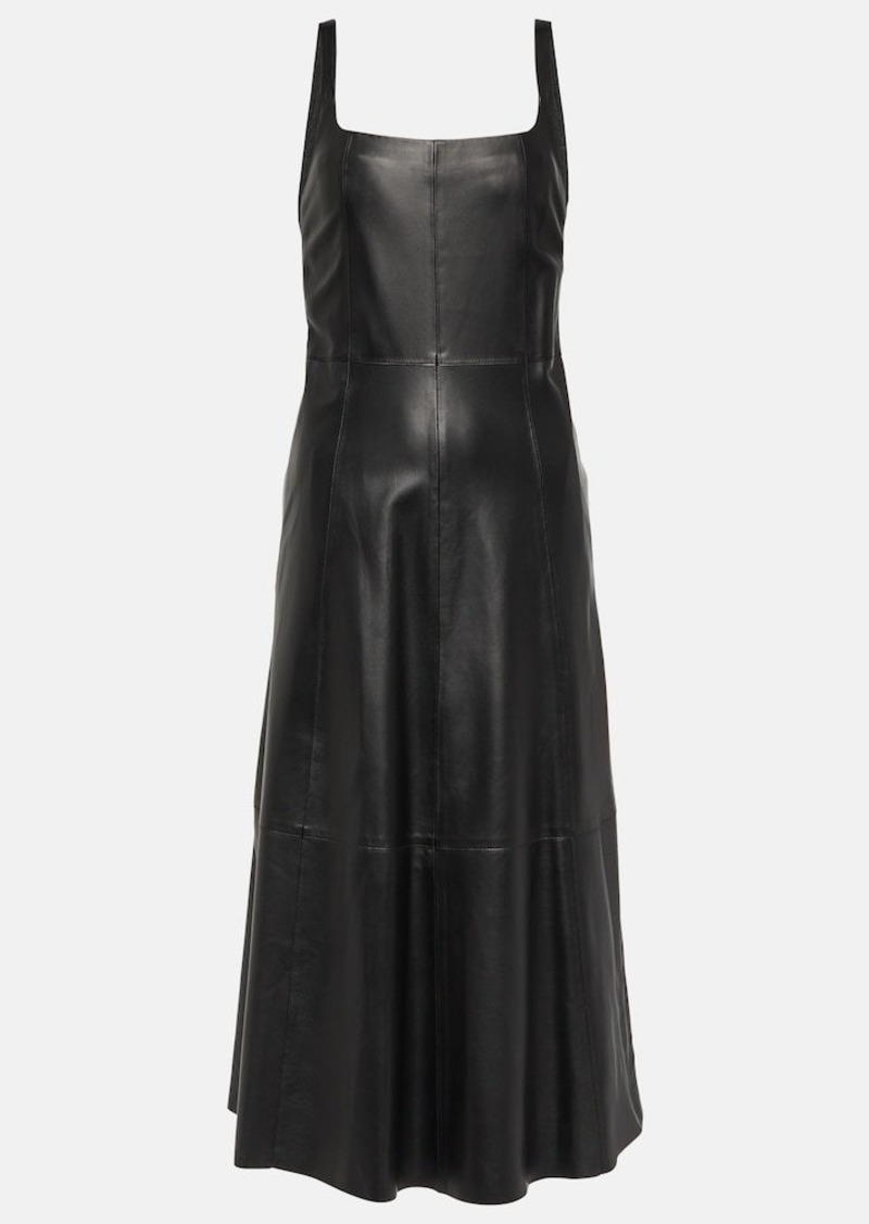 Vince Square-neck leather dress