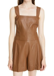 Vince Square Neck Leather Tank Top