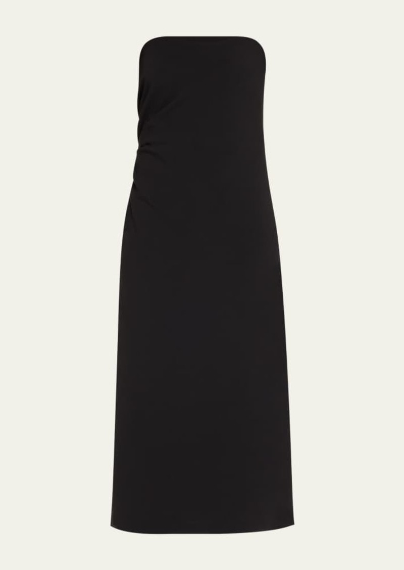 Vince Strapless Draped Midi Dress