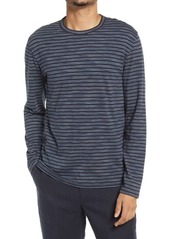 Vince Stripe Space Dye Long Sleeve Cotton & Modal T-Shirt in Coastal/Arctic at Nordstrom