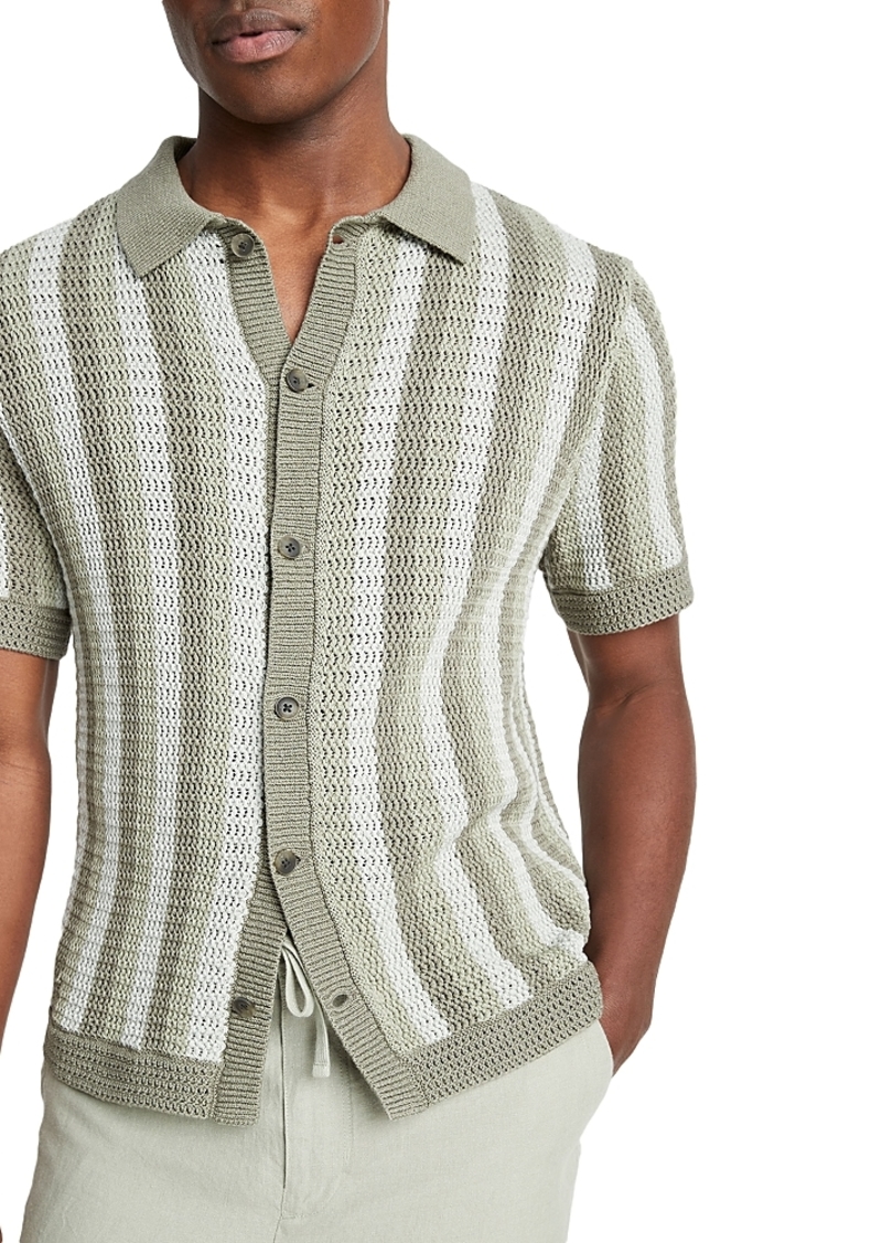 Vince Striped Crochet Shirt
