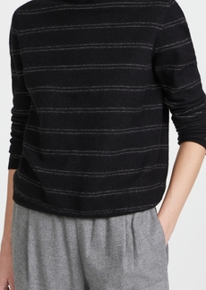 Vince Striped Fitted Cashmere Turtleneck