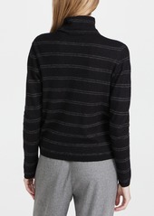 Vince Striped Fitted Cashmere Turtleneck