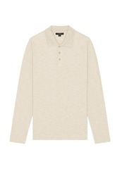 Vince Sun Faded Thermal Long Sleeve Polo