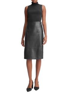 Vince Tailored Leather Skirt