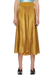 Vince Tan Raw Edge Midi Skirt