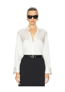 Vince Tipped Slim Long Sleeve Blouse