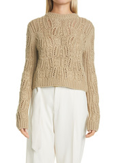 Vince Variegated Cable Wool & Mohair Blend Sweater