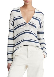 Vince Variegated Stripe Cotton Sweater