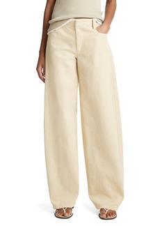 Vince Washed Cotton Twill Wide Leg Pants