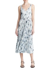 Vince Washed Lilly Floral Print Pleated Dress