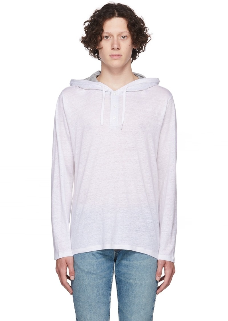 Vince White Linen Hoodie