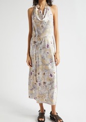 Vince Wild Flower Cowl Neck A-Line Dress