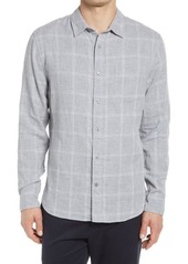 Vince Windowpane Double Face Button-Down Shirt in H Grey at Nordstrom