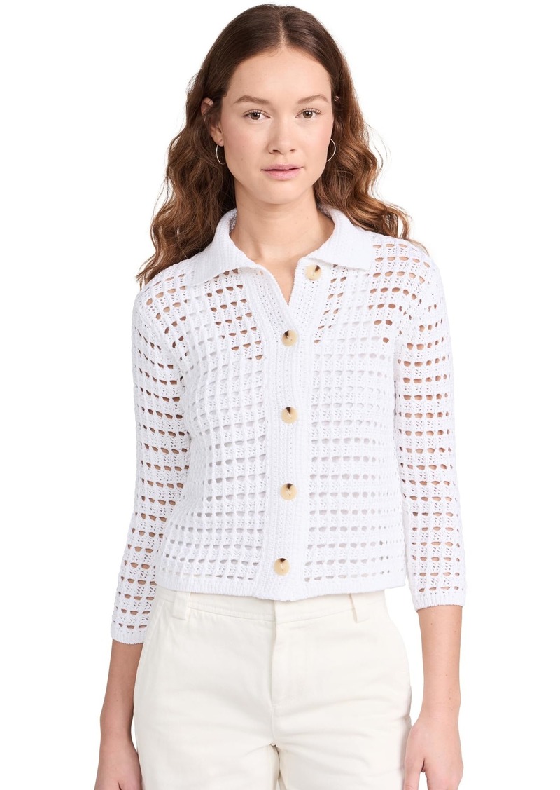 Vince Womens Block Stitch 3/4 Sleeve Jacket