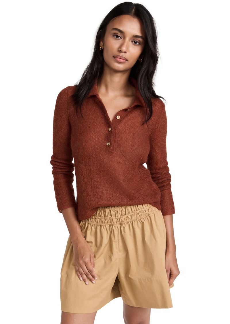 Vince Womens Brushed Polo Sweater