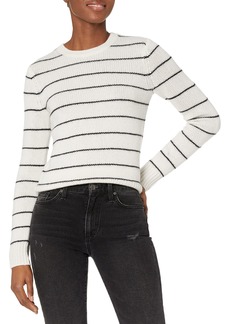 Vince Womens Striped Fitted Crew Neck