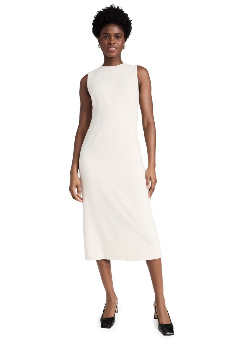 Vince Womens Crew Neck Sheath Dress Off White