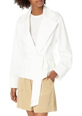 Vince Women's Cropped Casual Jacket Off White Extra Large