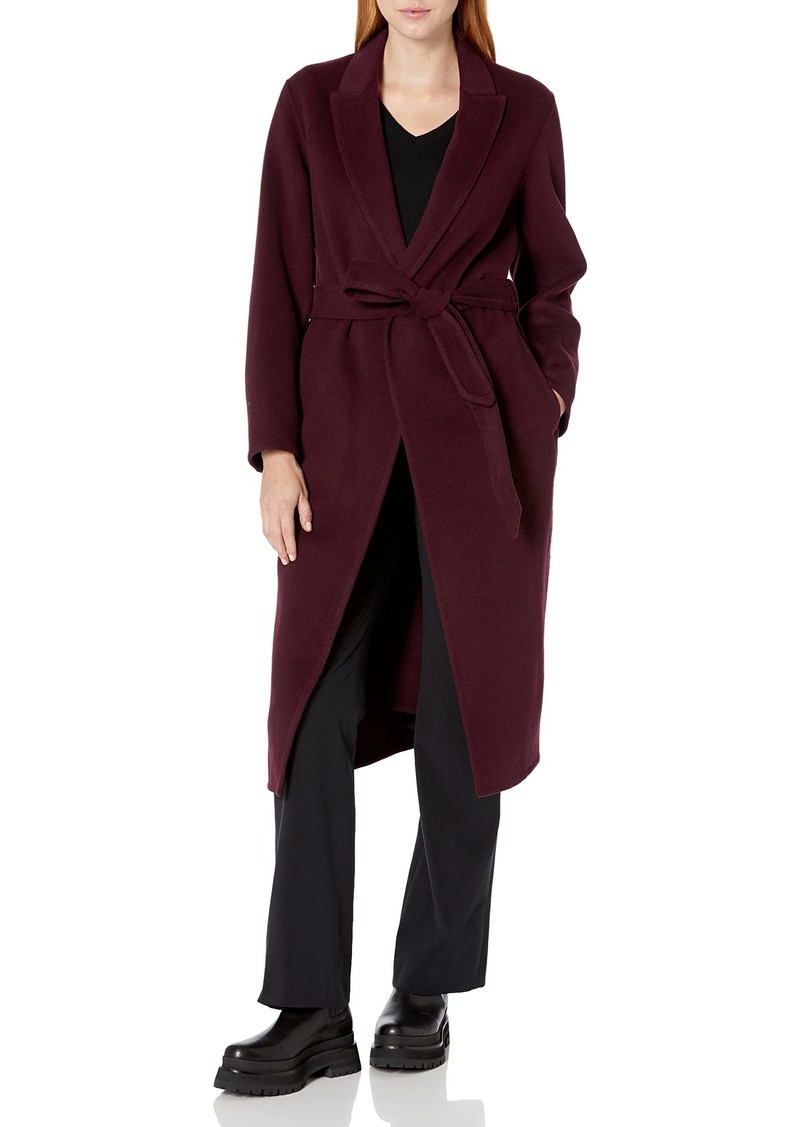 Vince Womens Long Classic Coat DEEP WINE MEDIUM