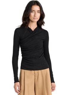 Vince Womens L/S Fixed WRAP TOP
