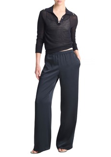 Vince Womens MID Rise Side Strap Wide Leg Pant