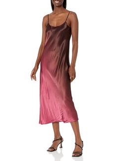 Vince Womens Ombre Printed Slip Dress Beet/Dark Night FIG