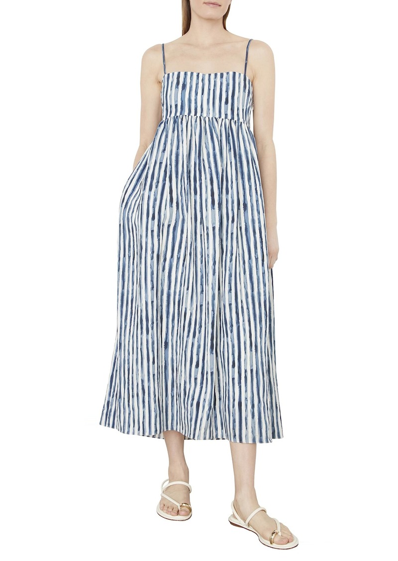 Vince Women's Painterly Stripe Ruched Dress