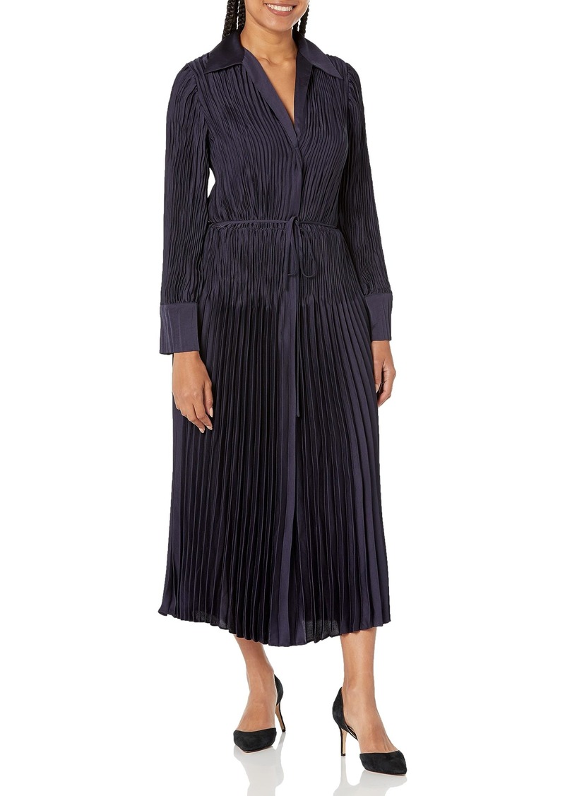 Vince Women's Pintuck Pleated Shirt Dress