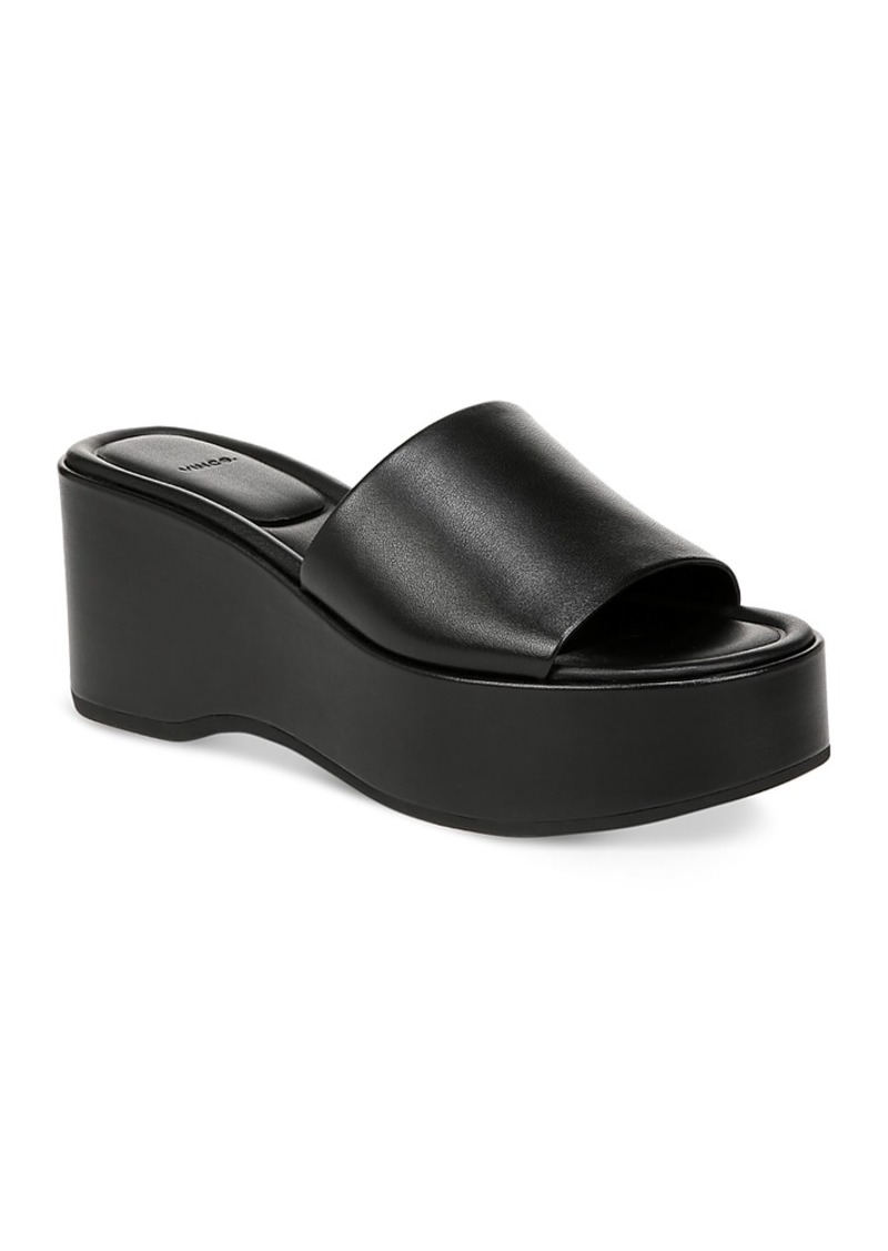 Vince Women's Polina Leather Platform Slide Sandals