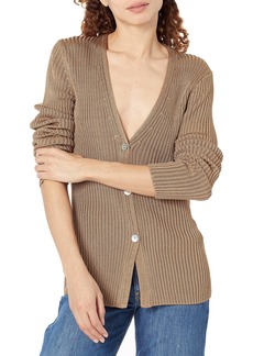 Vince Womens Ribbed Button Cardigan