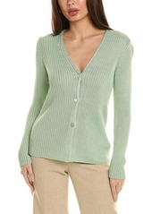 Vince Womens Ribbed Button Cardigan