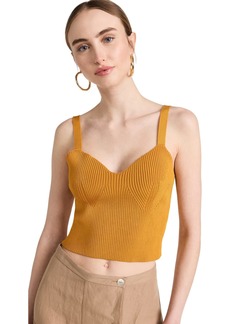 Vince Womens Ribbed Sweetheart Bralette Sweater   US