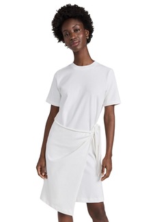 Vince Womens S/S Side Tie Dress Off-White  US