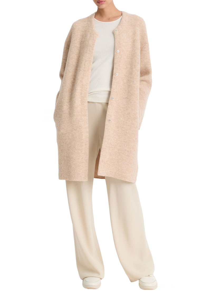 Vince Womens TEXTURED SOFT SCULPT CAR COAT H WHEAT CREAM X-LARGE