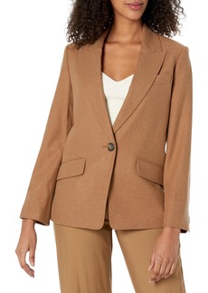 Vince Womens WOOL SINGLE BREASTED BLAZER DK BEECH