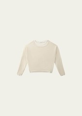 Vince Wool and Silk Double-Layer Crop Sweater