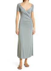 Vince Wrap Front Knit Dress in Sea Stone at Nordstrom