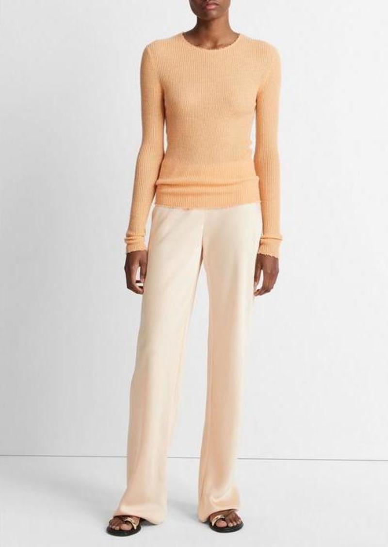 Vince Waffle-Stitched Cashmere-Silk Sweater