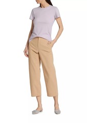 Vince Washed Cotton Mid-Rise Crop Pants