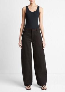 Vince Washed Cotton Twill Wide-Leg Pant