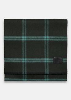 Vince Windowpane Wool and Cashmere Double-Face Scarf