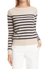 Women's Vince Breton Boat Neck Stripe Cashmere Sweater