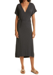 Vince Double V-Neck Knit Popover Dress in Charcoal at Nordstrom