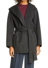 Vince Hooded Wool Blend Coat in Heather Charcoal at Nordstrom
