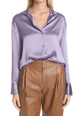 Vince Silk Button Up Blouse in Aurora at Nordstrom