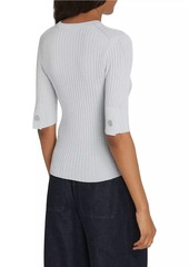 Vince Wool & Silk-Blend Rib-Knit Top