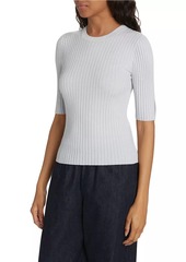 Vince Wool & Silk-Blend Rib-Knit Top